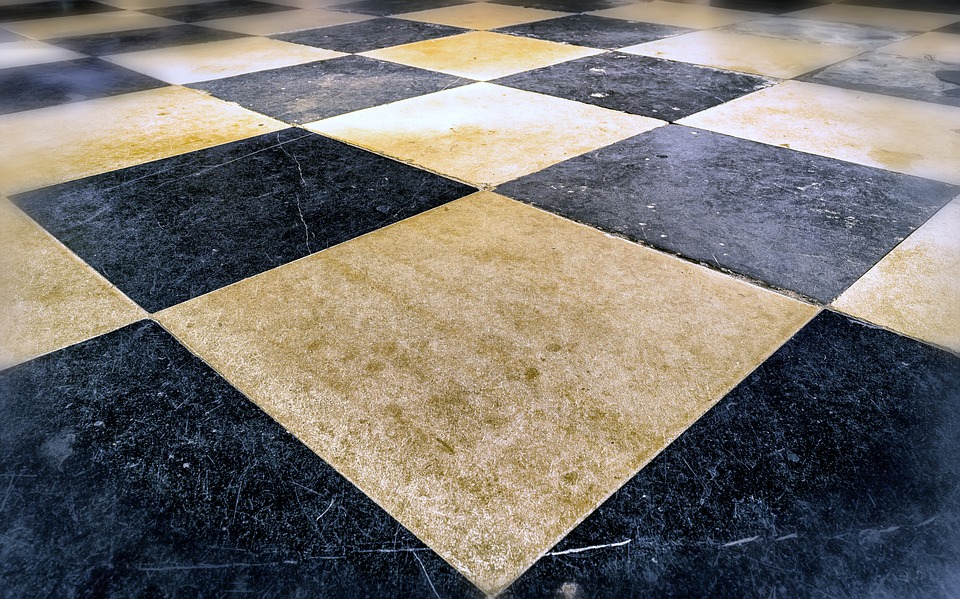 black and white flooring