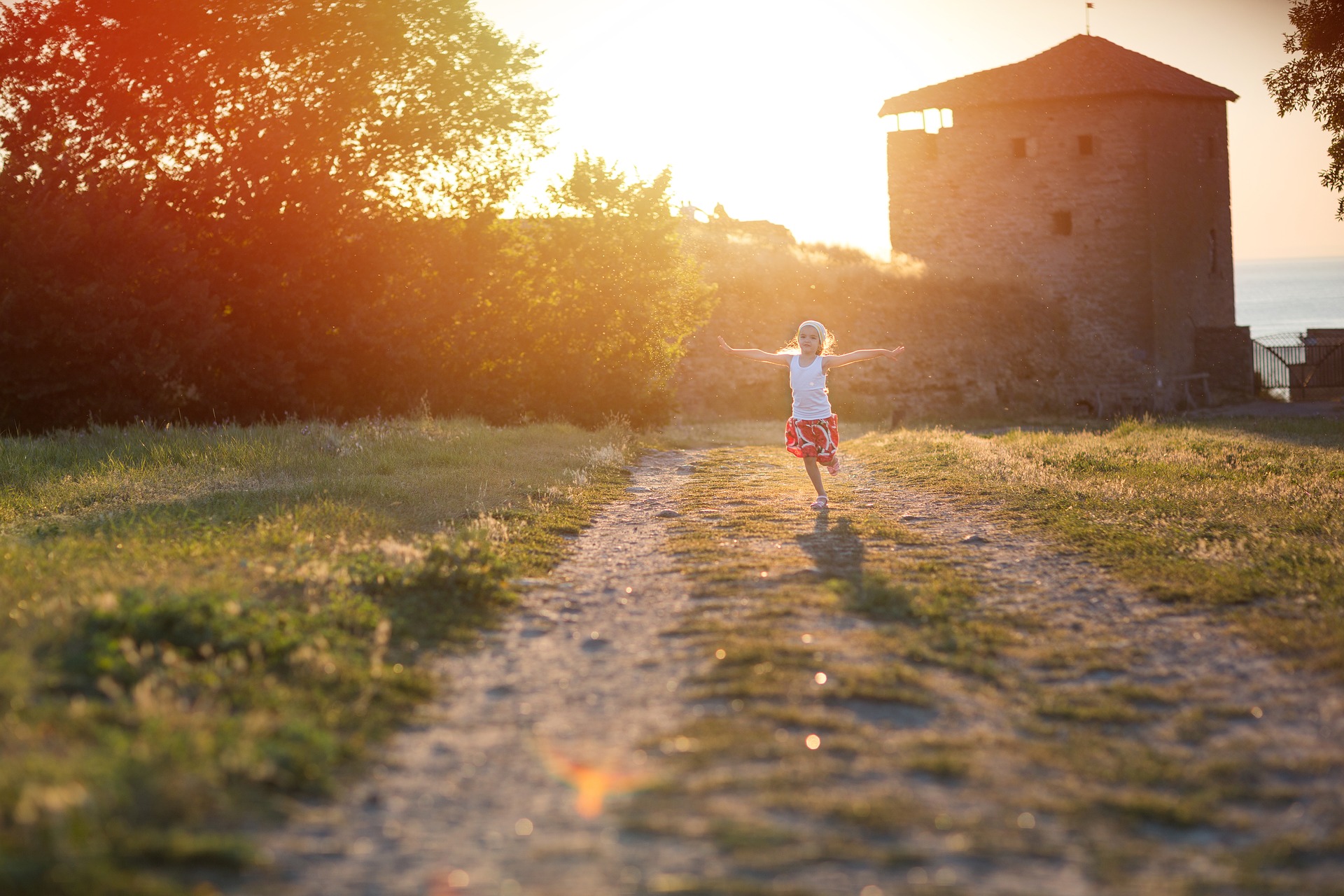 person running in a field