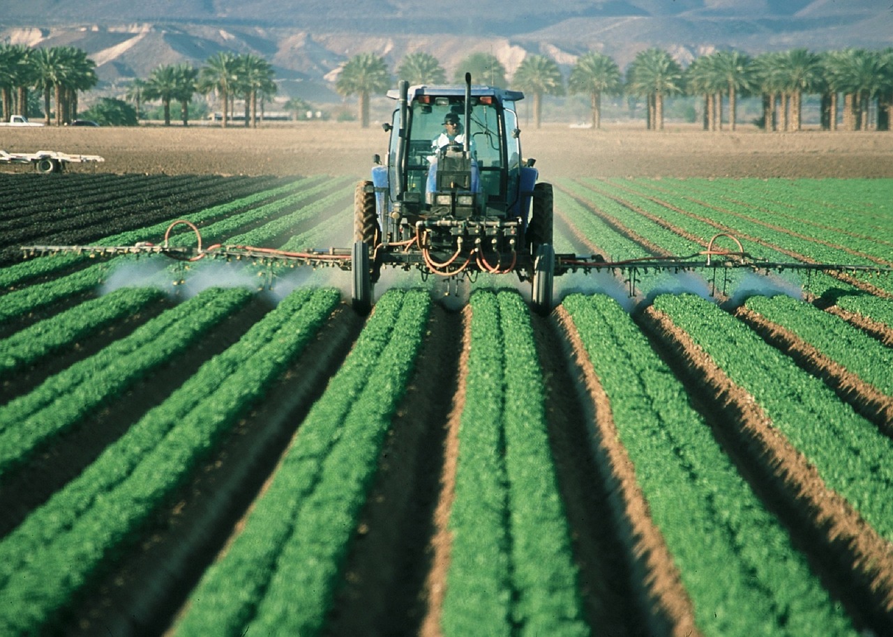 Farm truck on field